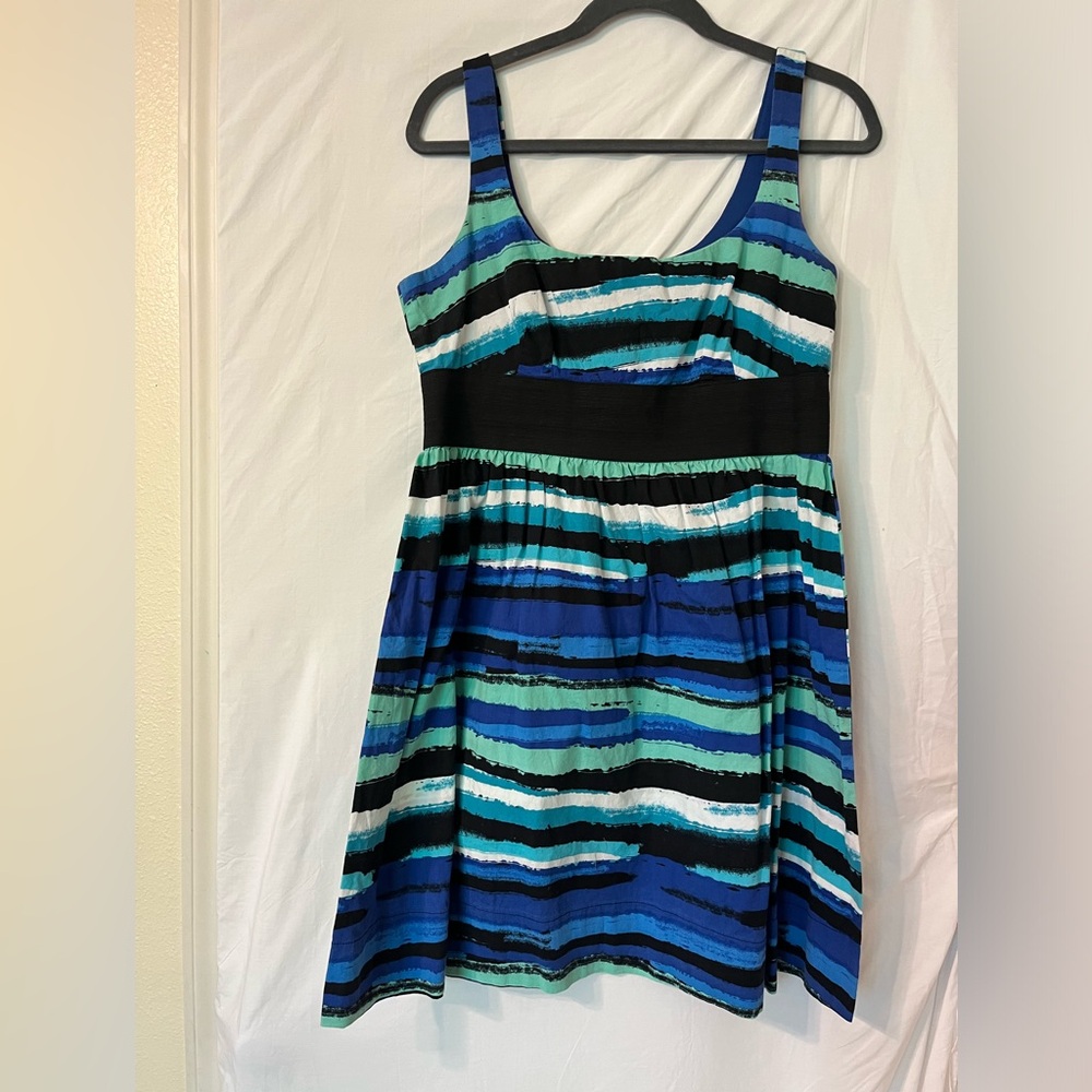 B. Smart multi colored dress. Nice spring or summer.